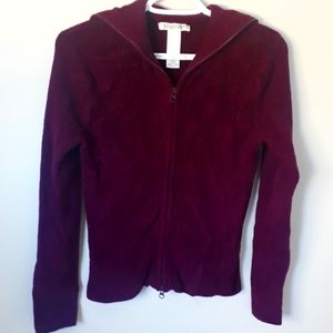 Paraphrase - Wine Zip Up Sweater Size Medium